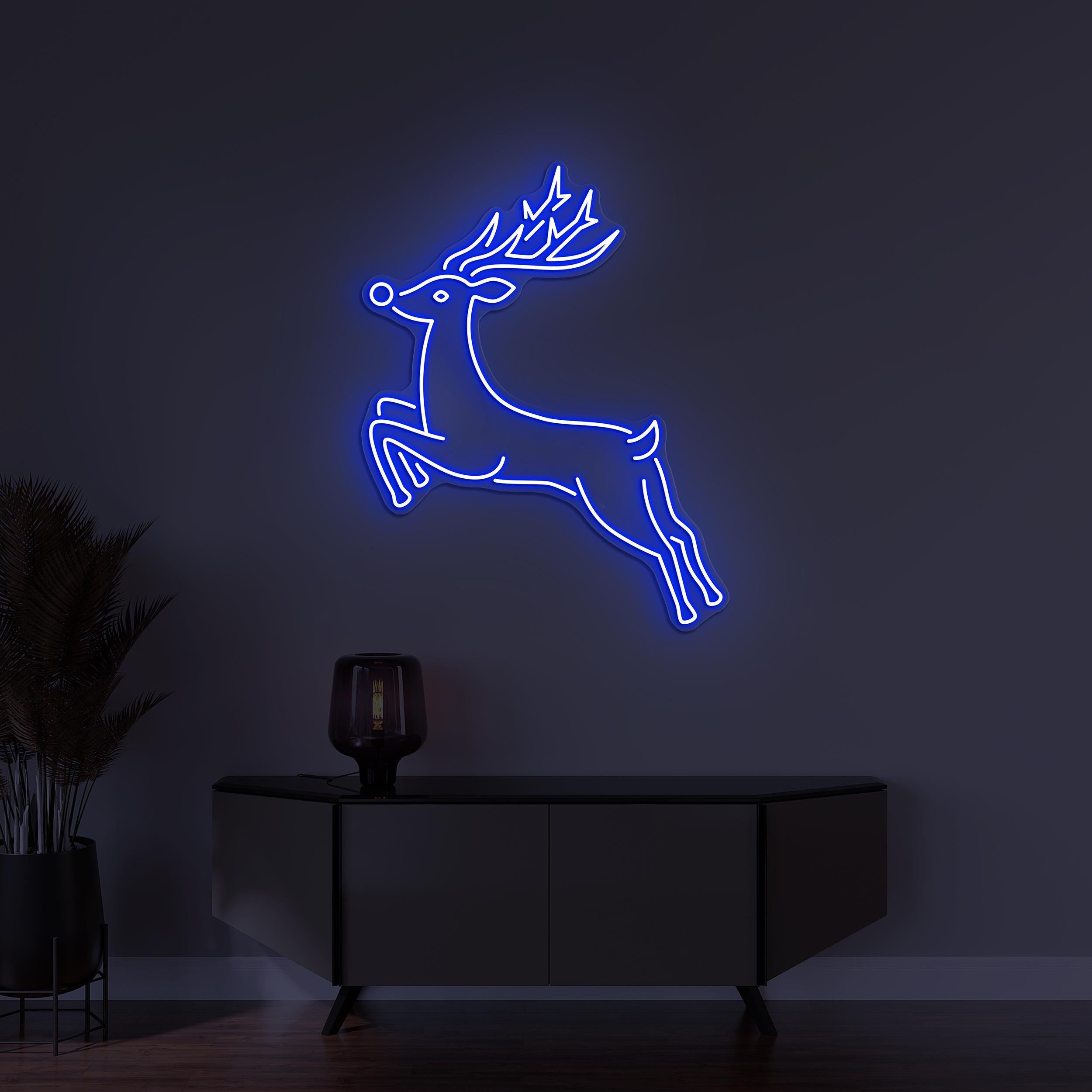 Deer Neon Sign, Deer Running LED Light, Reindeer Wall Decor, Kids Room Neon Light, Zoo Neon Light, Animal Shop Neon Decor, Deer Lover Gift