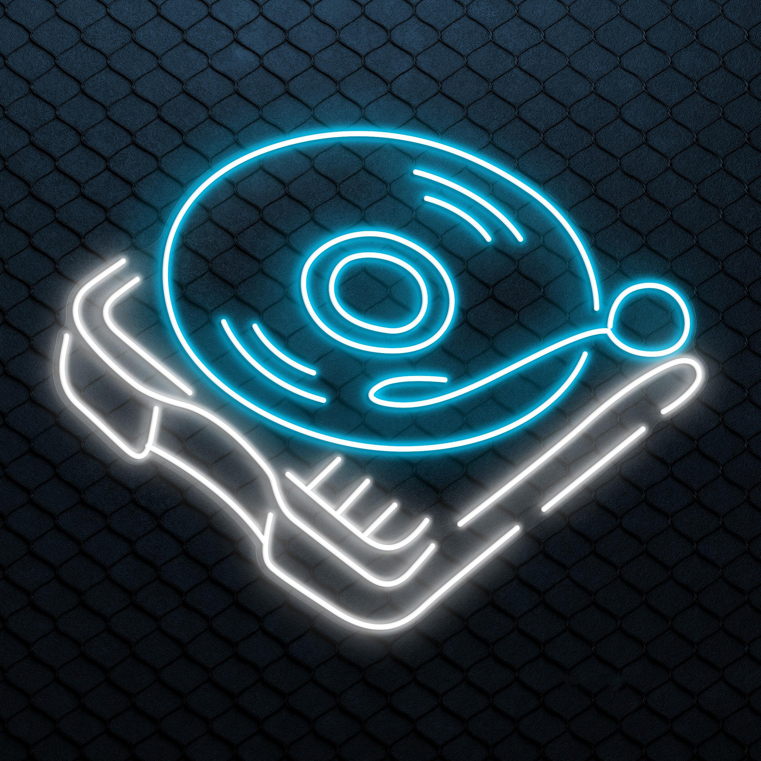 Vinyl Record Neon Sign, Vinyl Record LED Light, Led Wall Decor, Music Room Wall Art, Vinyl Deck Neon Light, Custom Vinyl Neon Sign, Gift