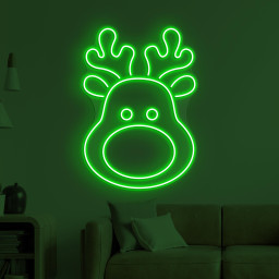 Reindeer Neon Sign, Reindeer LED Light, Deer Head Wall Decor, Animal Shop Wall Art, Christmas Home Decor, Zoo Neon Light, Party Wall Art