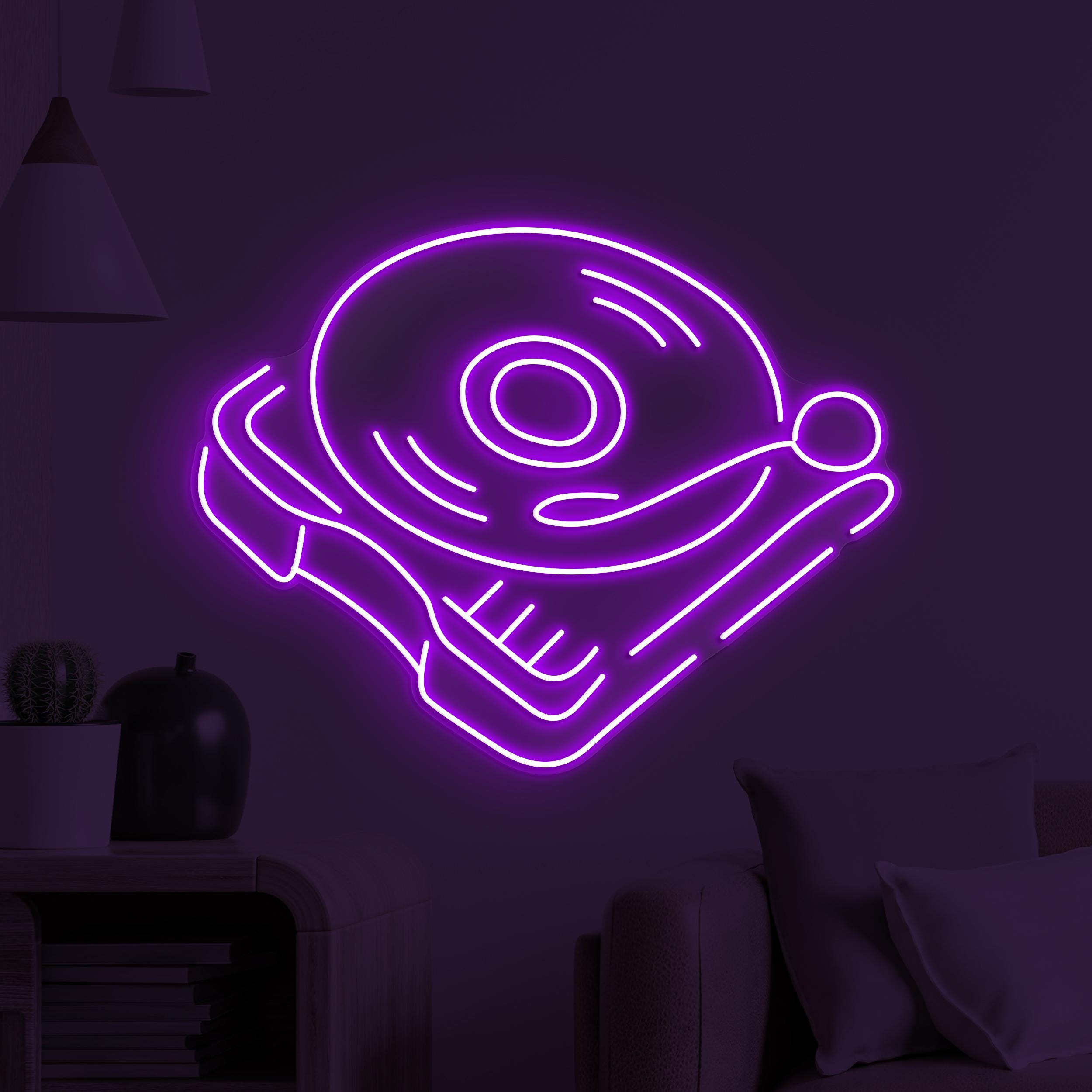 Vinyl Record Neon Sign, Vinyl Record LED Light, Led Wall Decor, Music Room Wall Art, Vinyl Deck Neon Light, Custom Vinyl Neon Sign, Gift