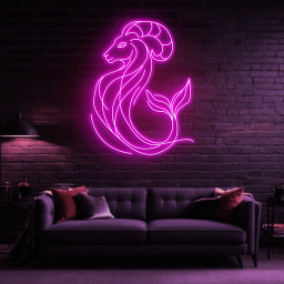 Capricorn Neon Sign, Zodiac Horoscope Wall Decor, Spiritual Capricorn Neon Light for Home and Kids Room, Zodiac Decor, Capricorn LED Sign