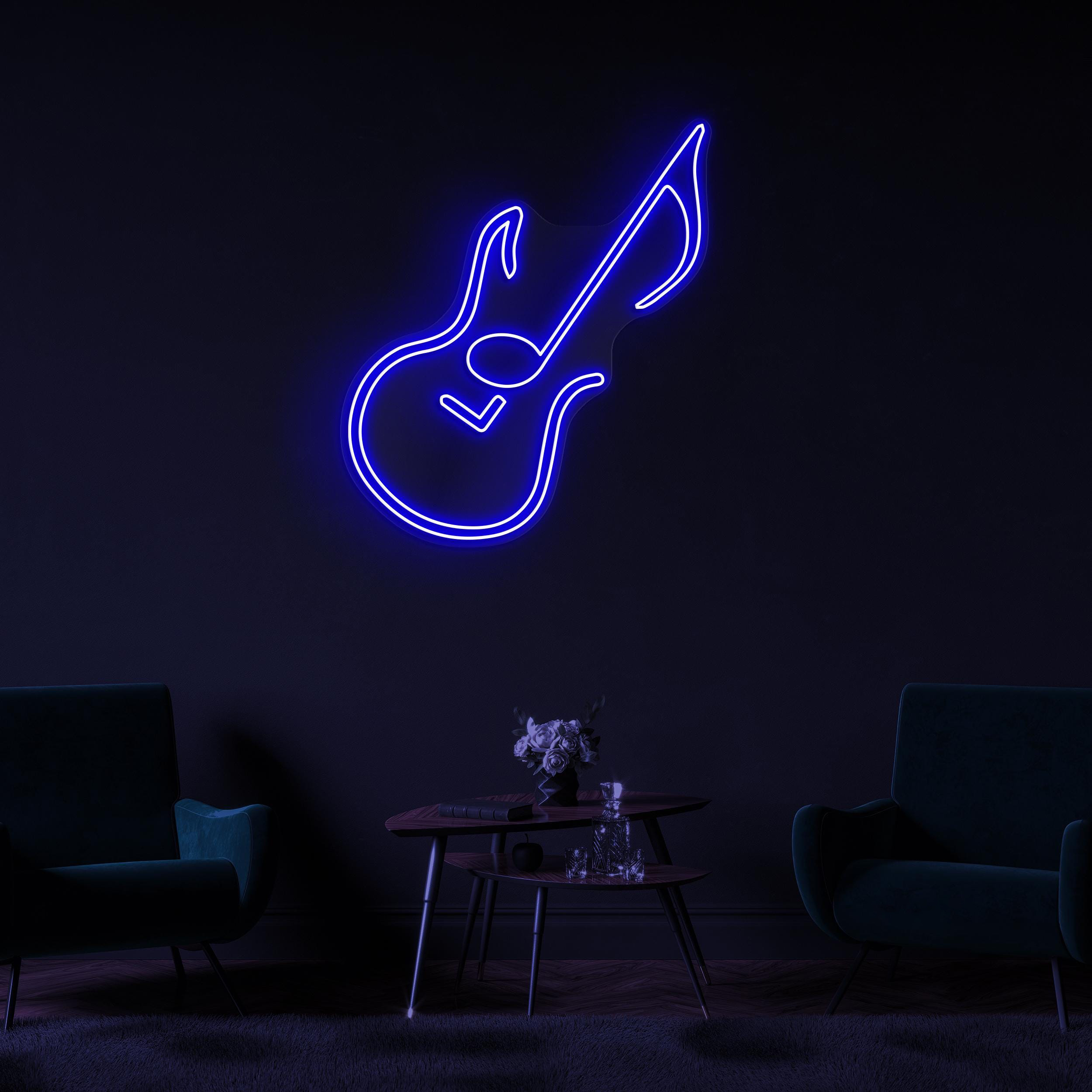 Guitar Neon Sign, Guitar LED Light, DJ Room Wall Decor, Music Room Wall Art, Music Studio Neon Light, Guitar Led Sign, Guitar Lover Gift