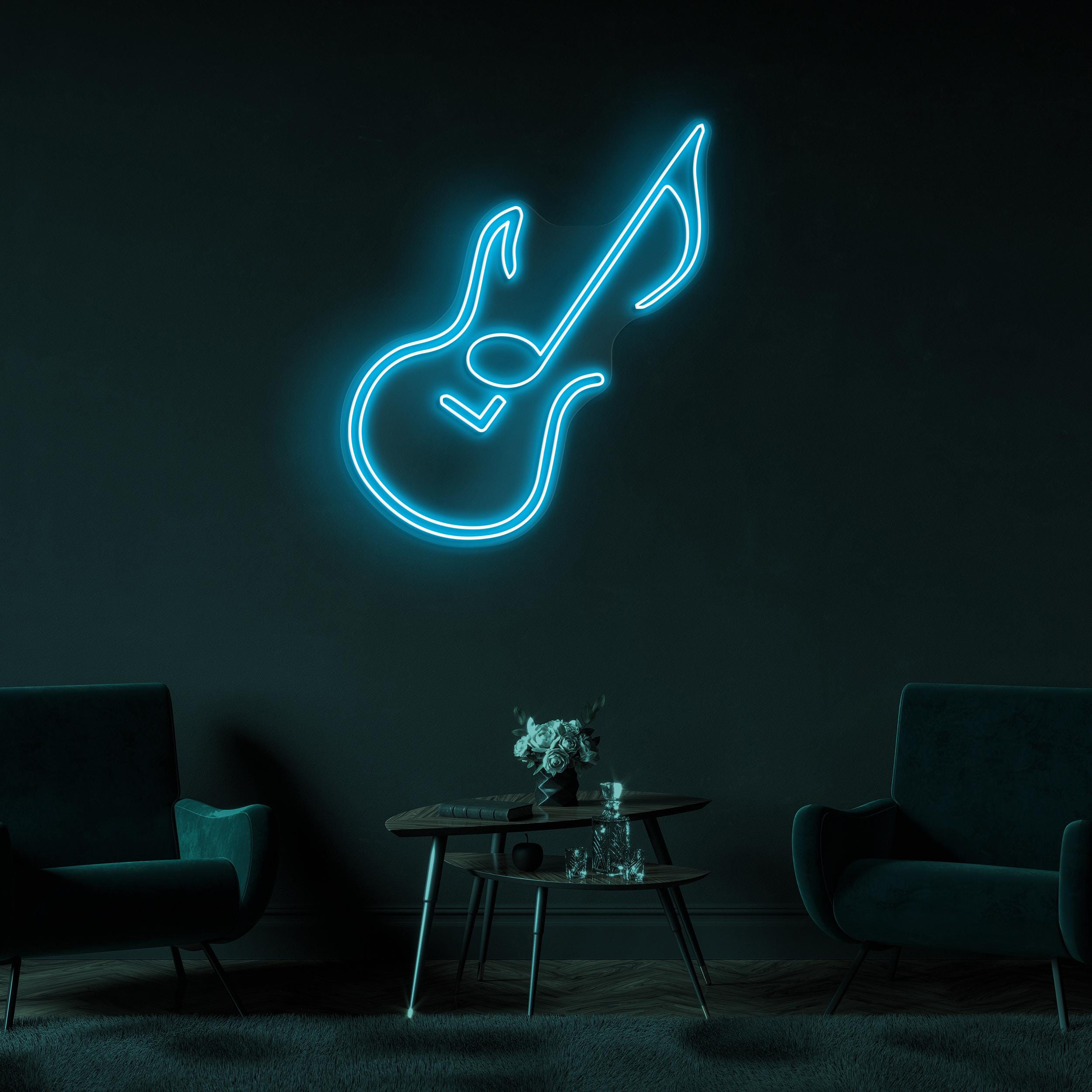 Guitar Neon Sign, Guitar LED Light, DJ Room Wall Decor, Music Room Wall Art, Music Studio Neon Light, Guitar Led Sign, Guitar Lover Gift