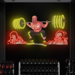 Man Lifting Barbell Neon Sign, LED Pop Art, Gym Wall Decor, Man Cave, Shop Display, Custom Neon Sign for Fitness Rooms,Reception Areas decor