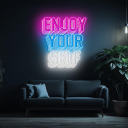 Enjoy Yourself Neon Sign, Positive Vibes LED Wall Decor, Custom Neon for Home, Bedroom, Party, Motivational Art, Self-Care & Relaxation Gift