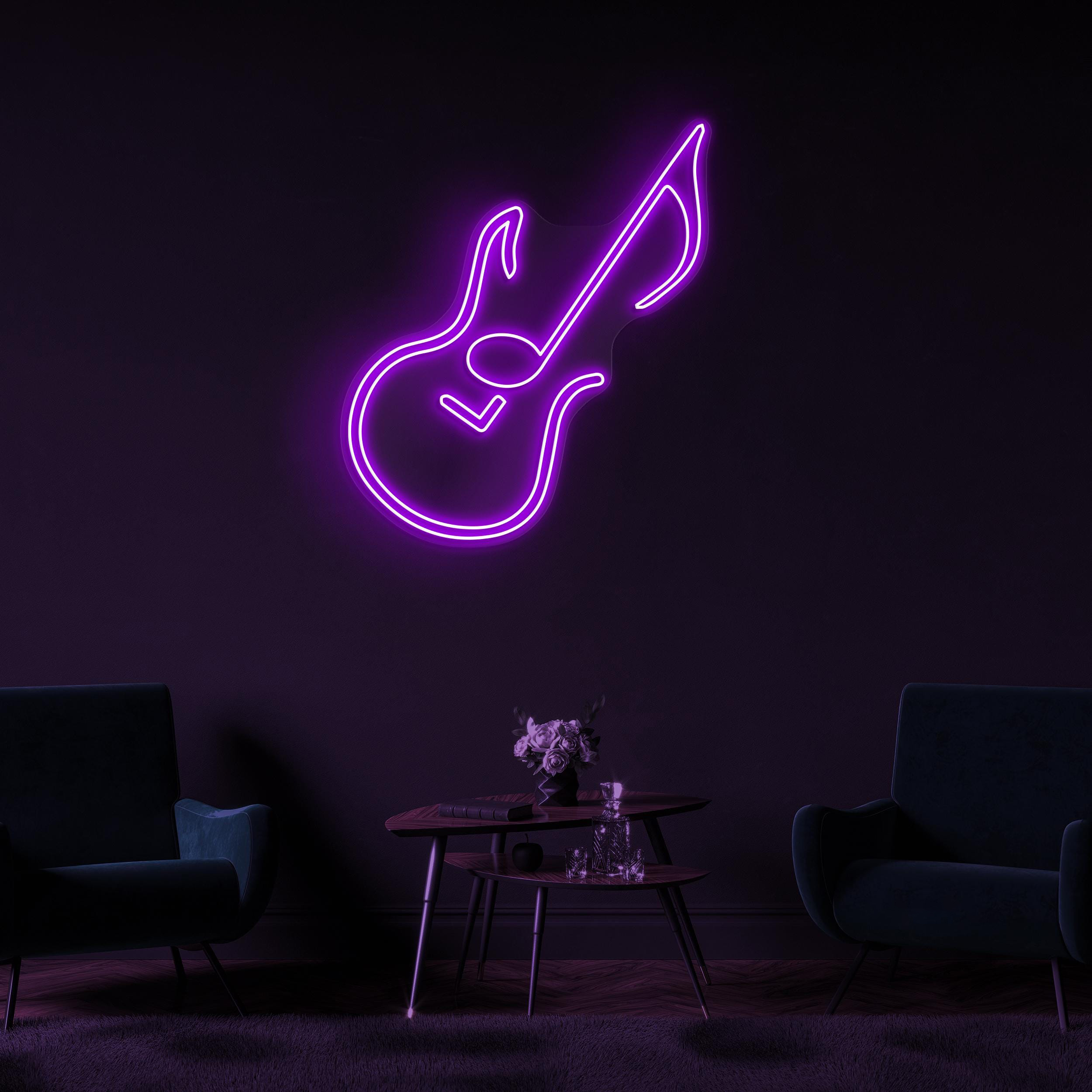 Guitar Neon Sign, Guitar LED Light, DJ Room Wall Decor, Music Room Wall Art, Music Studio Neon Light, Guitar Led Sign, Guitar Lover Gift