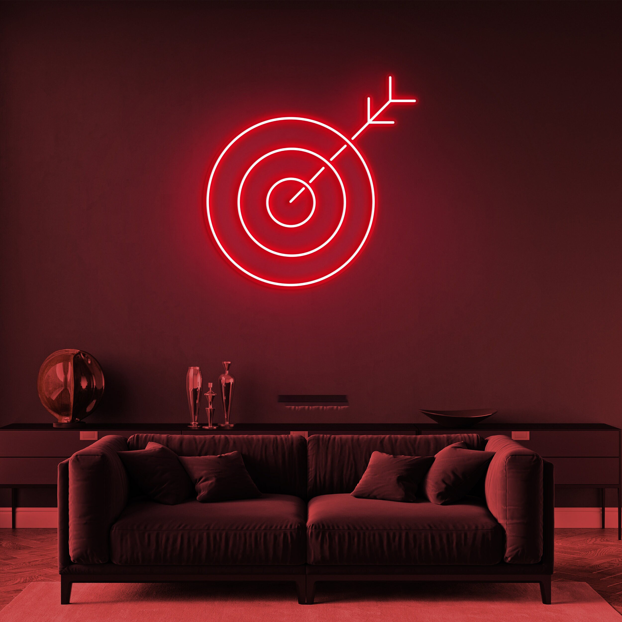 Arrow with Dart Neon Sign, Target Dart LED Light, Darts Club Decor, Sports Bar Neon Sign, Wall Hanging LED Neon Light for Bar, Pub, Man Cave