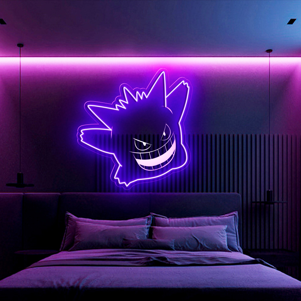 Gengar Laser Sign Pokemon Wall Art
