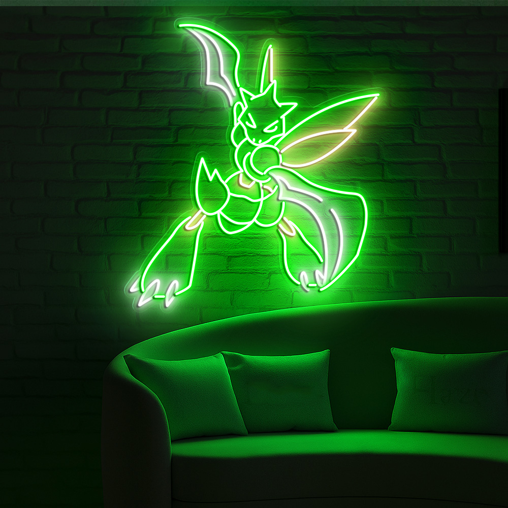 Scyther Pokemon Neon Sign