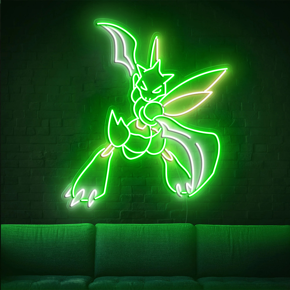Scyther Pokemon Neon Sign