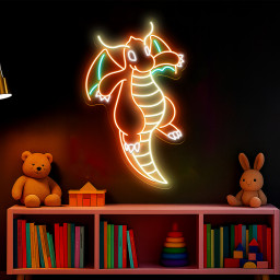 Dragonite Pokemon Neon Sign