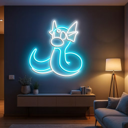 Dratini Pokemon Neon Sign