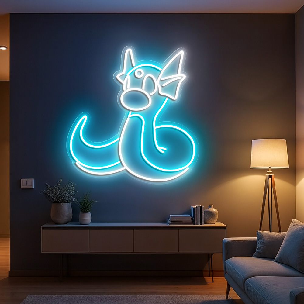 Dratini Pokemon Neon Sign