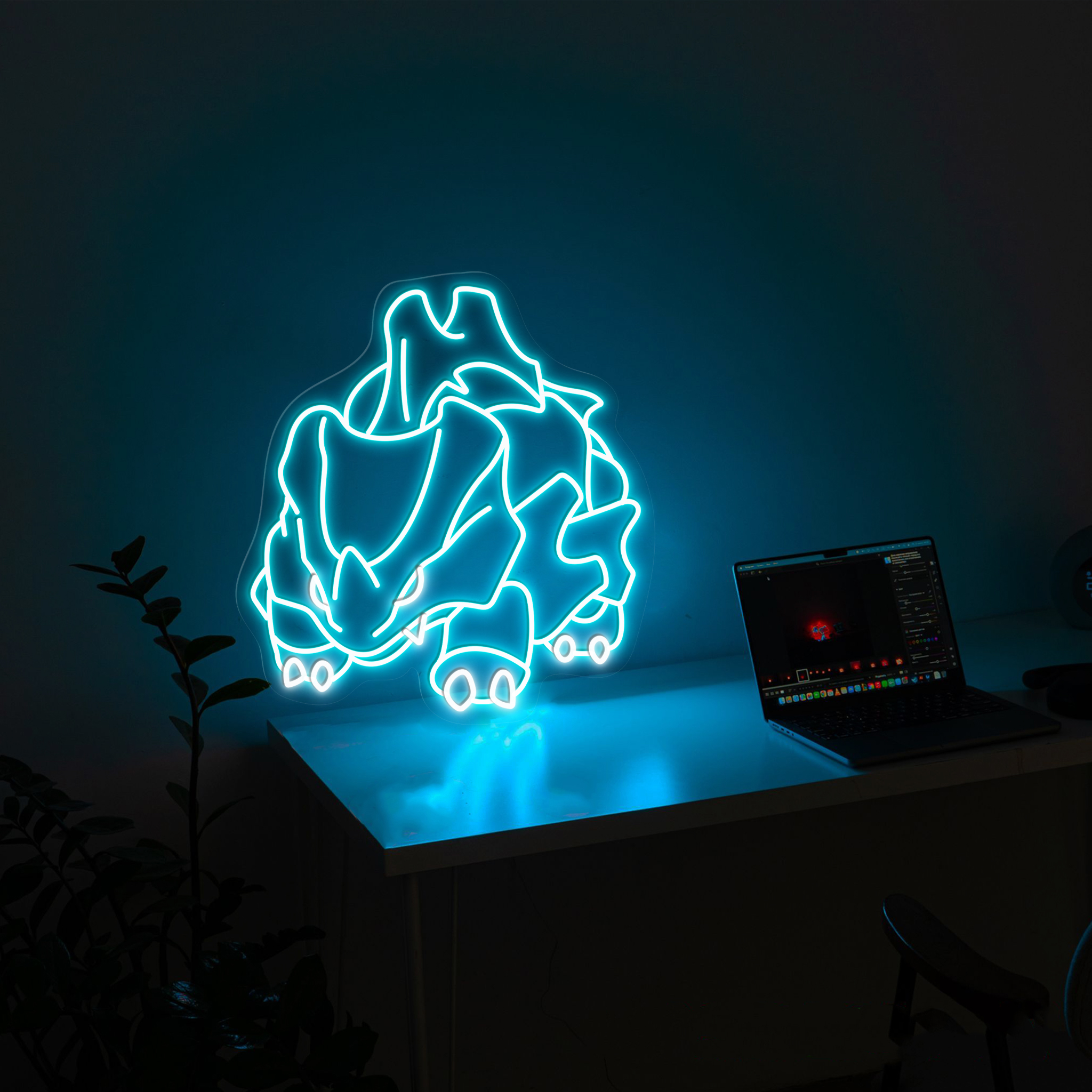 Pokemon Rhyhorn Neon Signs