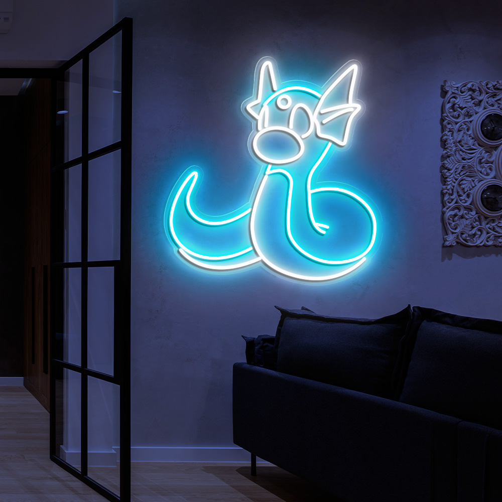 Dratini Pokemon Neon Sign