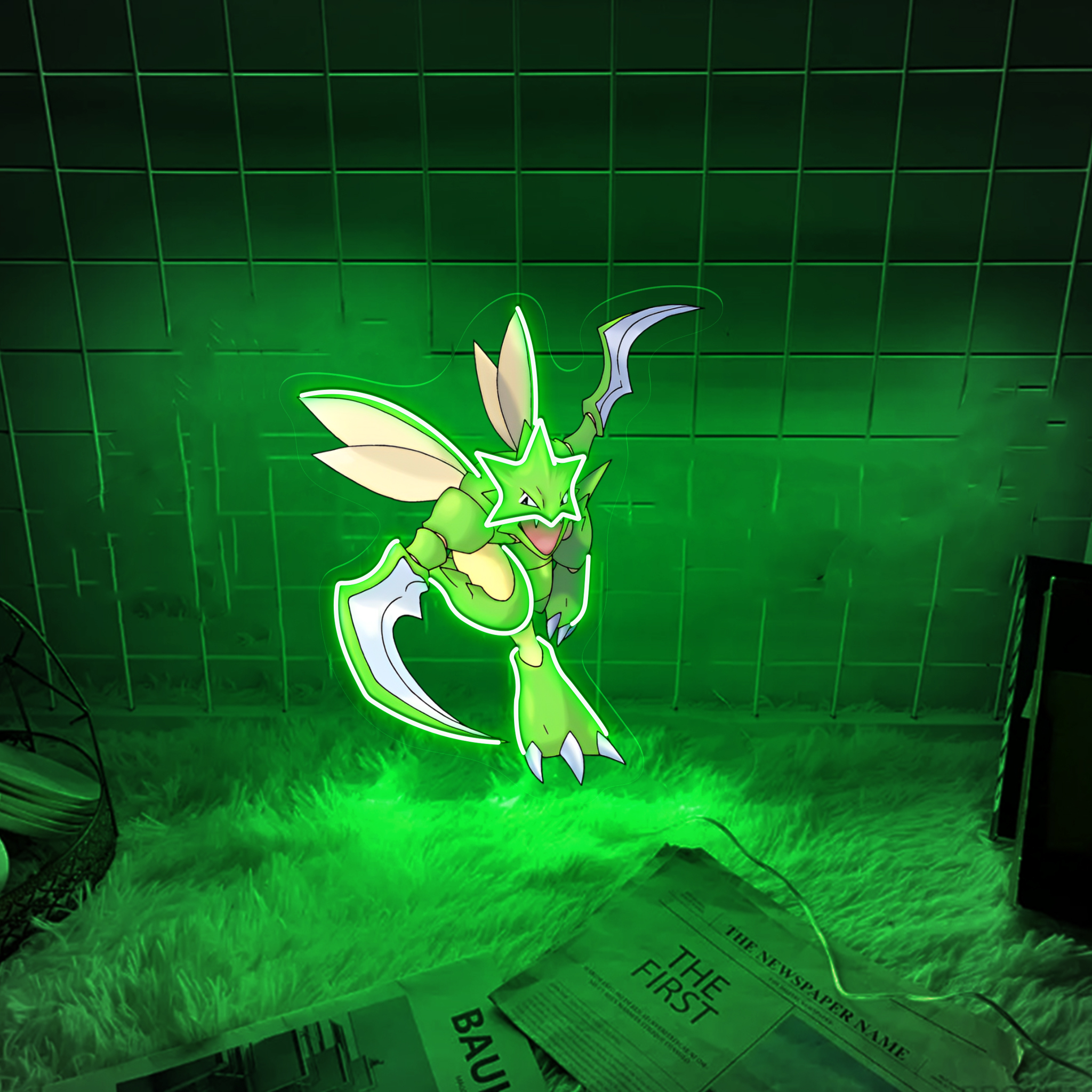 Pokemon Scyther UV Sign