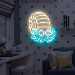 Omanyte Pokemon Neon Sign