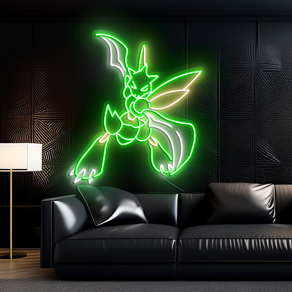 Scyther Pokemon Neon Sign
