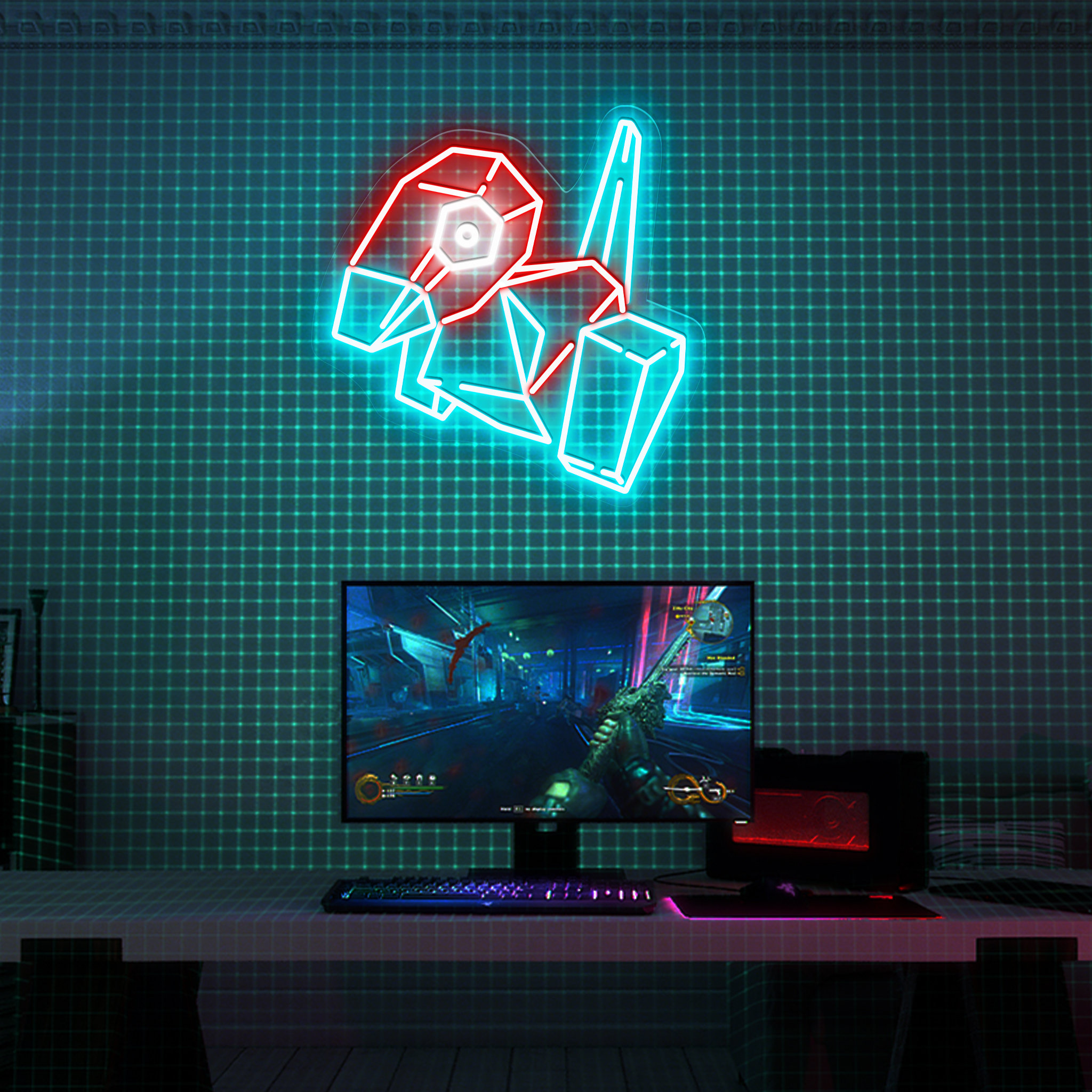Porygon Pokemon Neon Sign