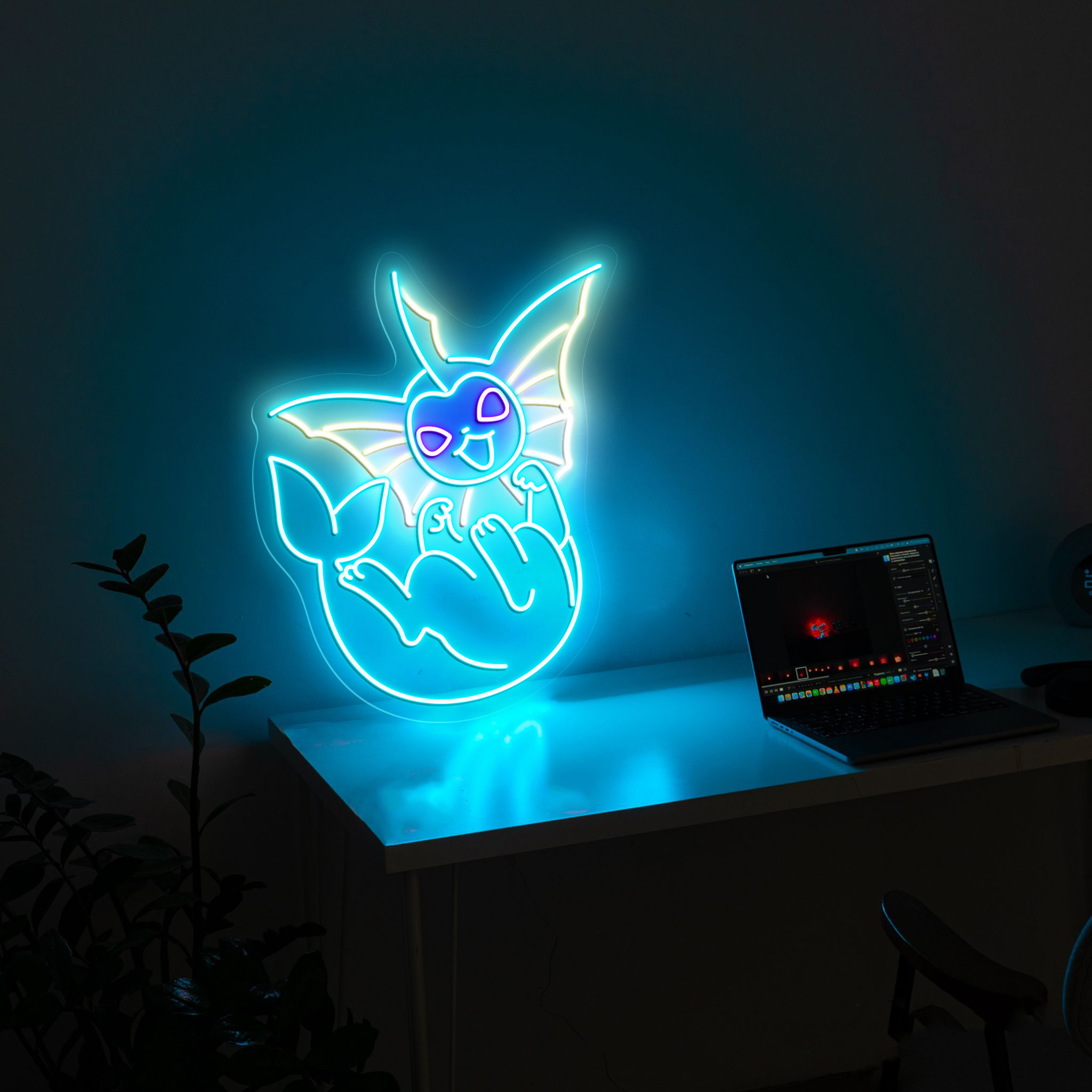 Vaporeon Pokemon Neon Sign