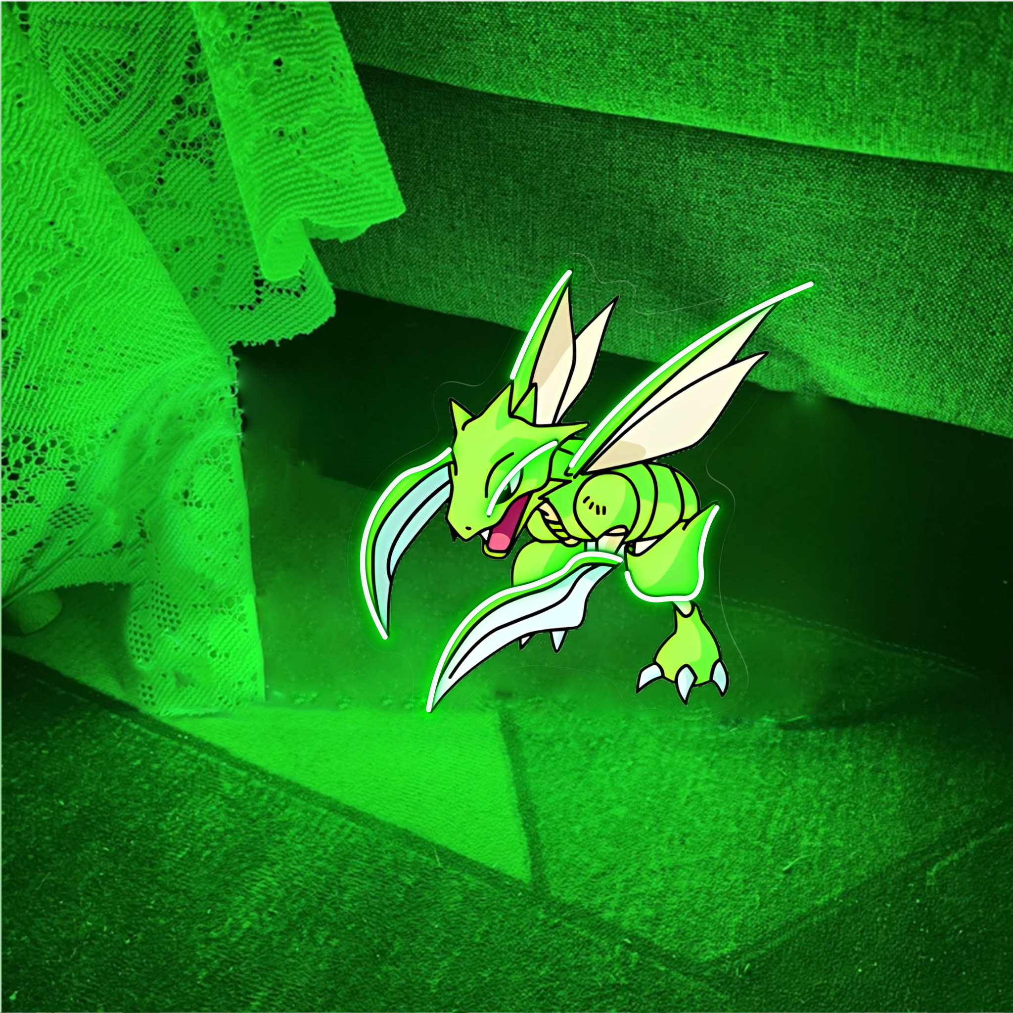 Scyther Pokemon UV Sign