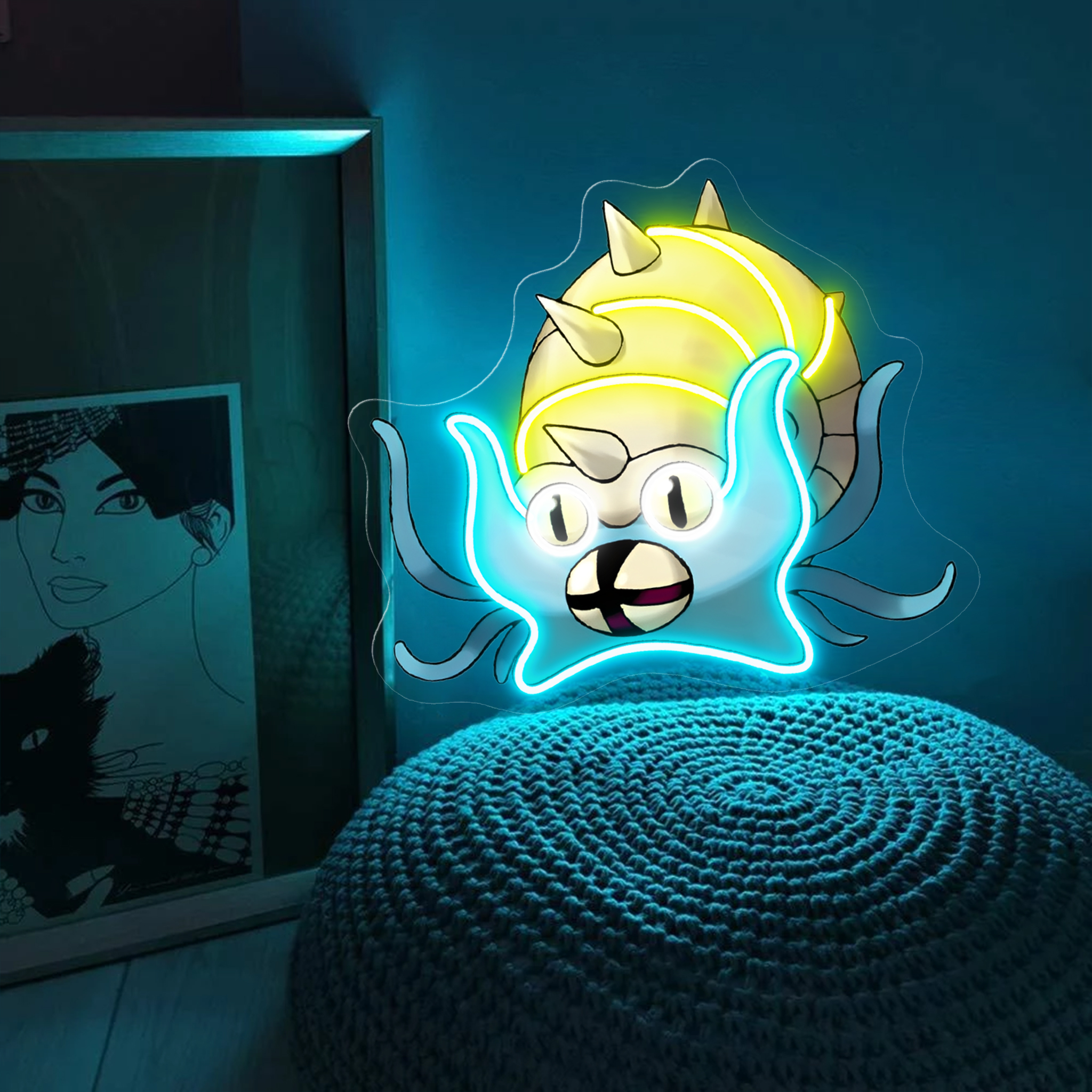 Omastar Pokemon UV Sign