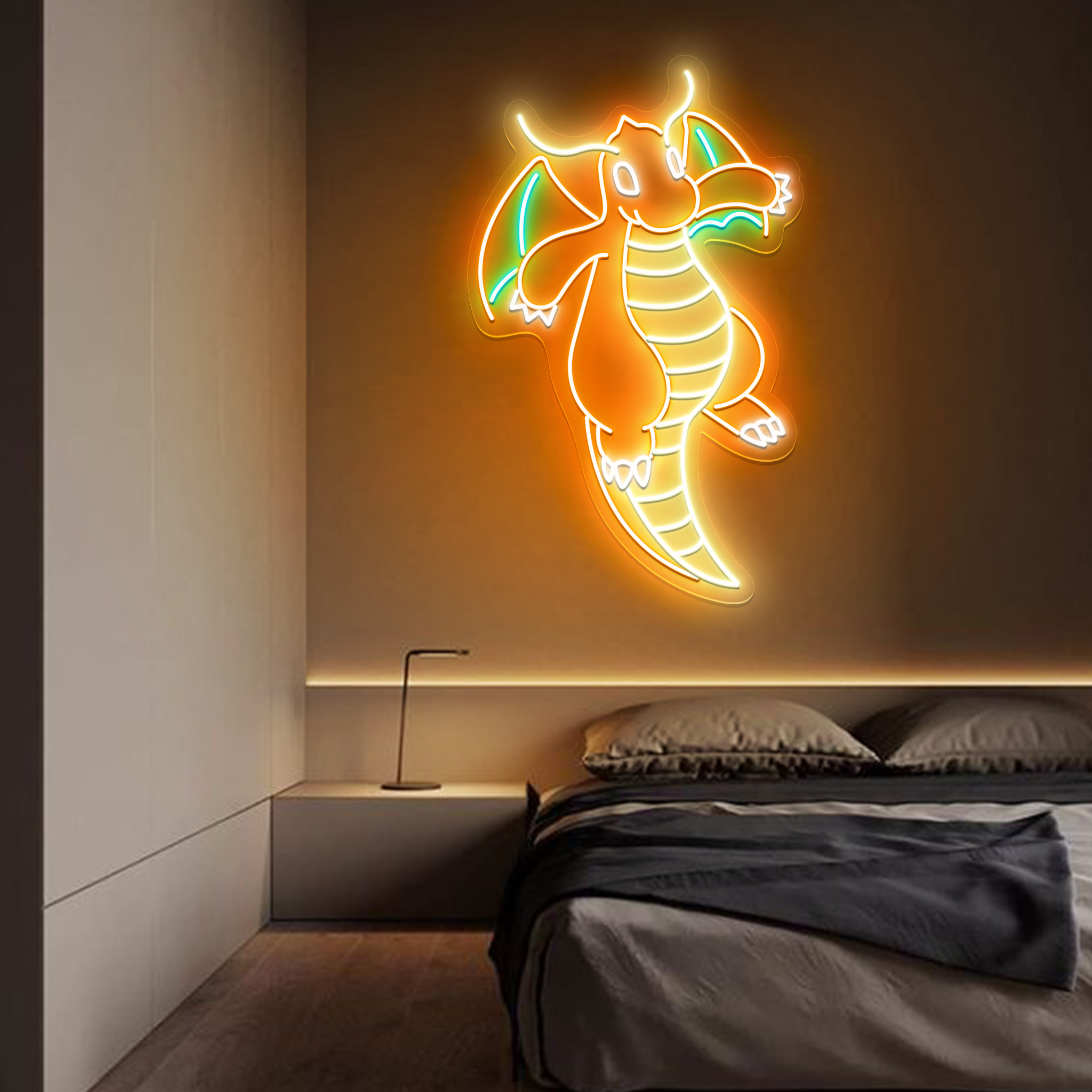 Dragonite Pokemon Neon Sign