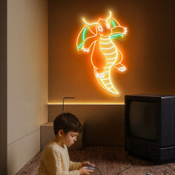 Dragonite Pokemon Neon Sign