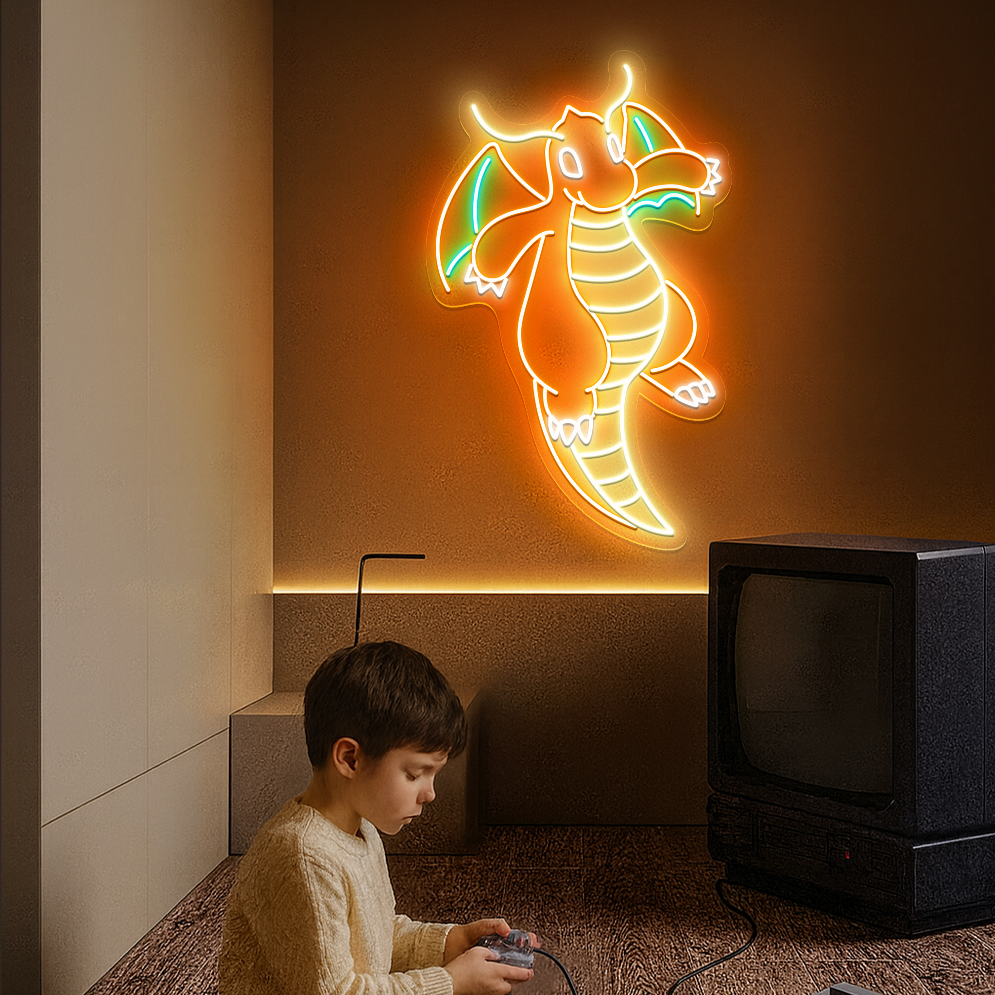 Dragonite Pokemon Neon Sign