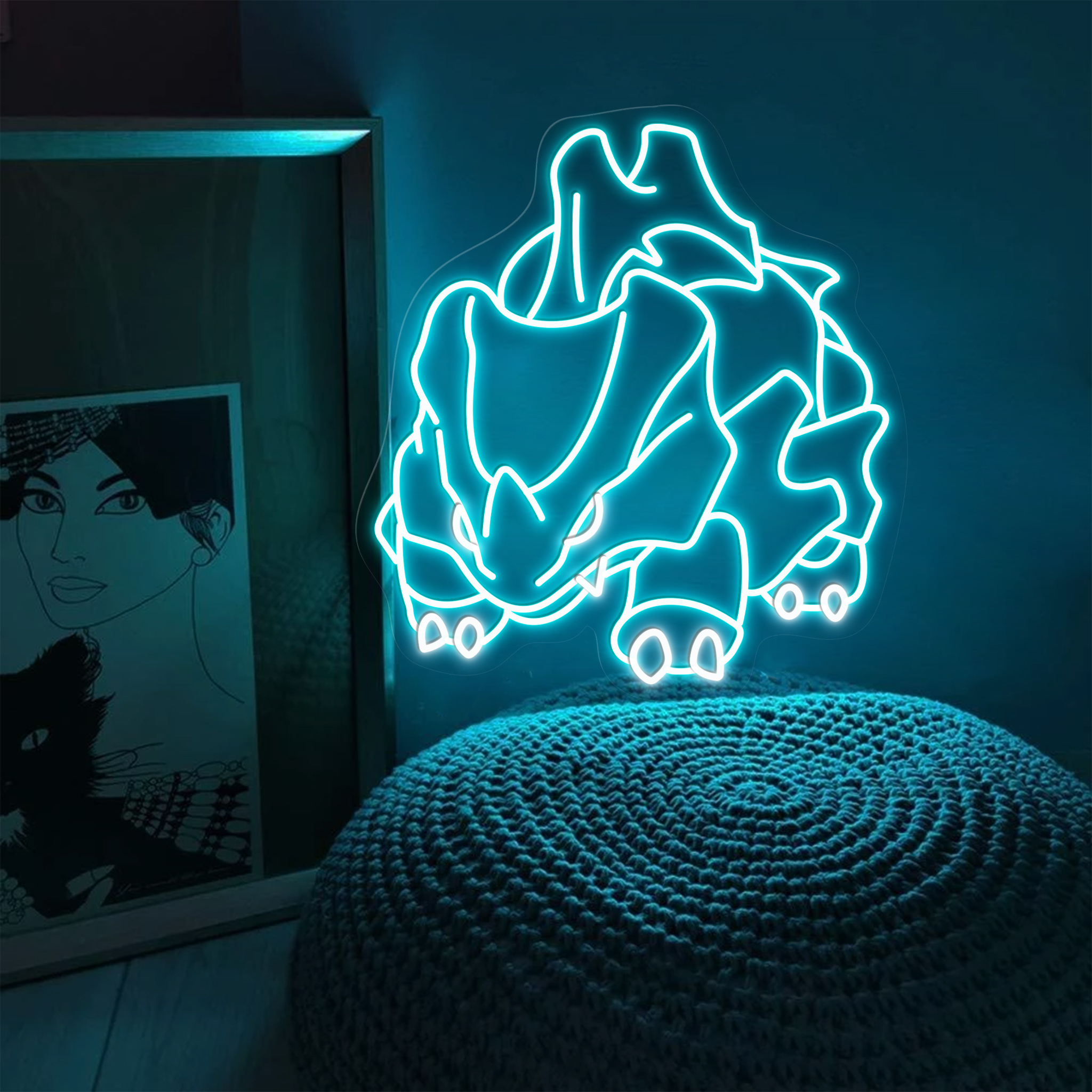 Pokemon Rhyhorn Neon Signs