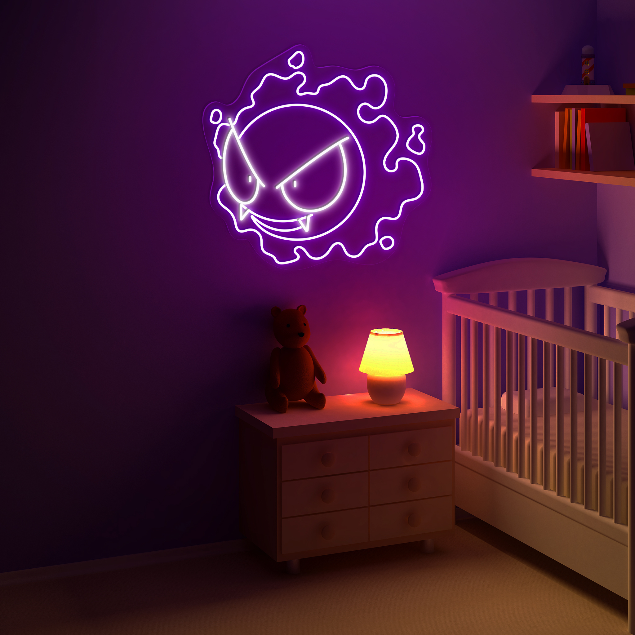Gastly Pokemon Neon Sign