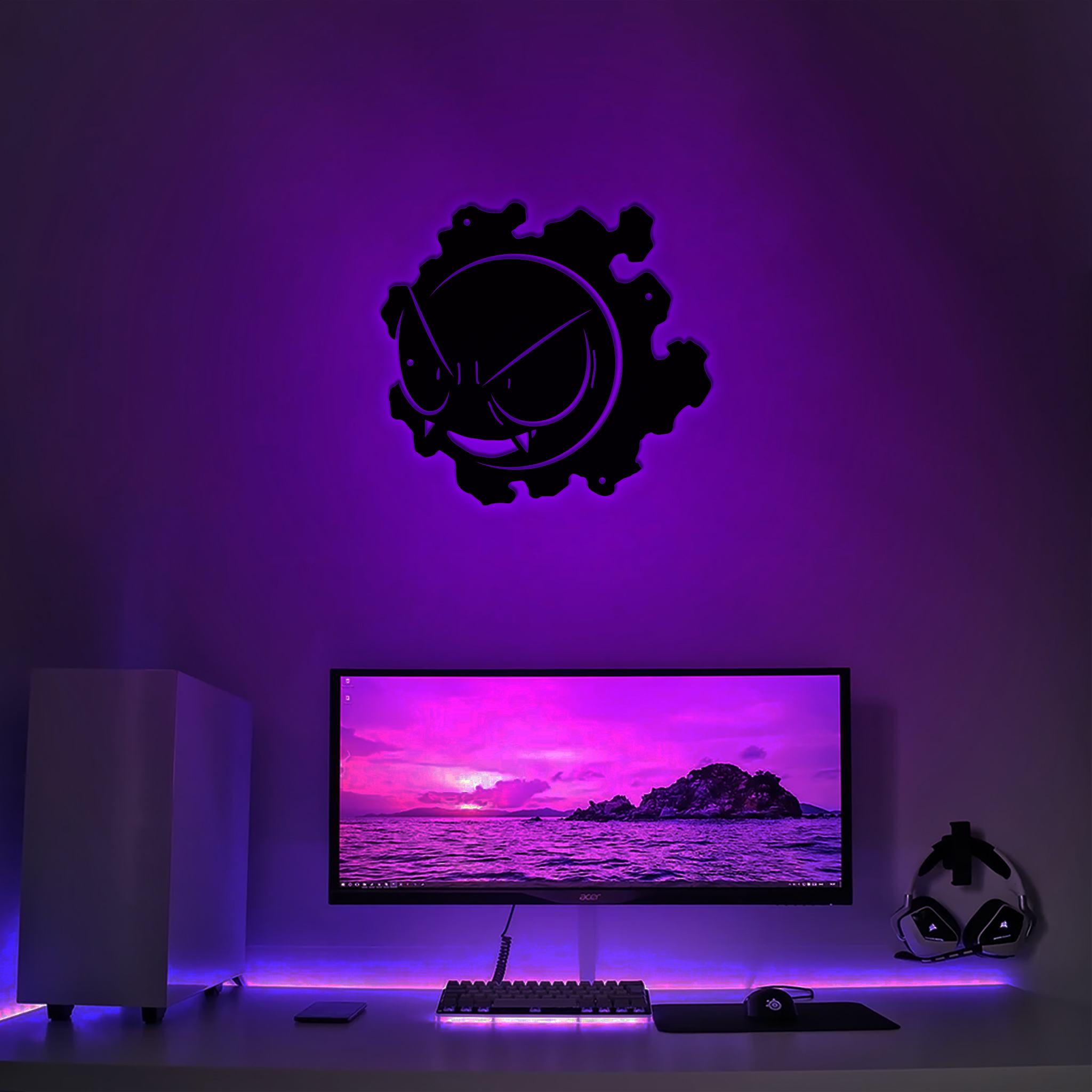 Gastly Pokemon Metal Sign