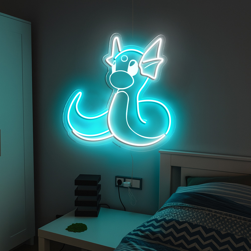 Dratini Pokemon Neon Sign