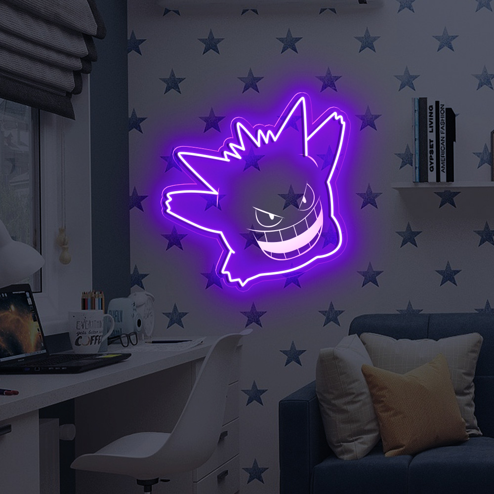 Gengar Laser Sign Pokemon Wall Art