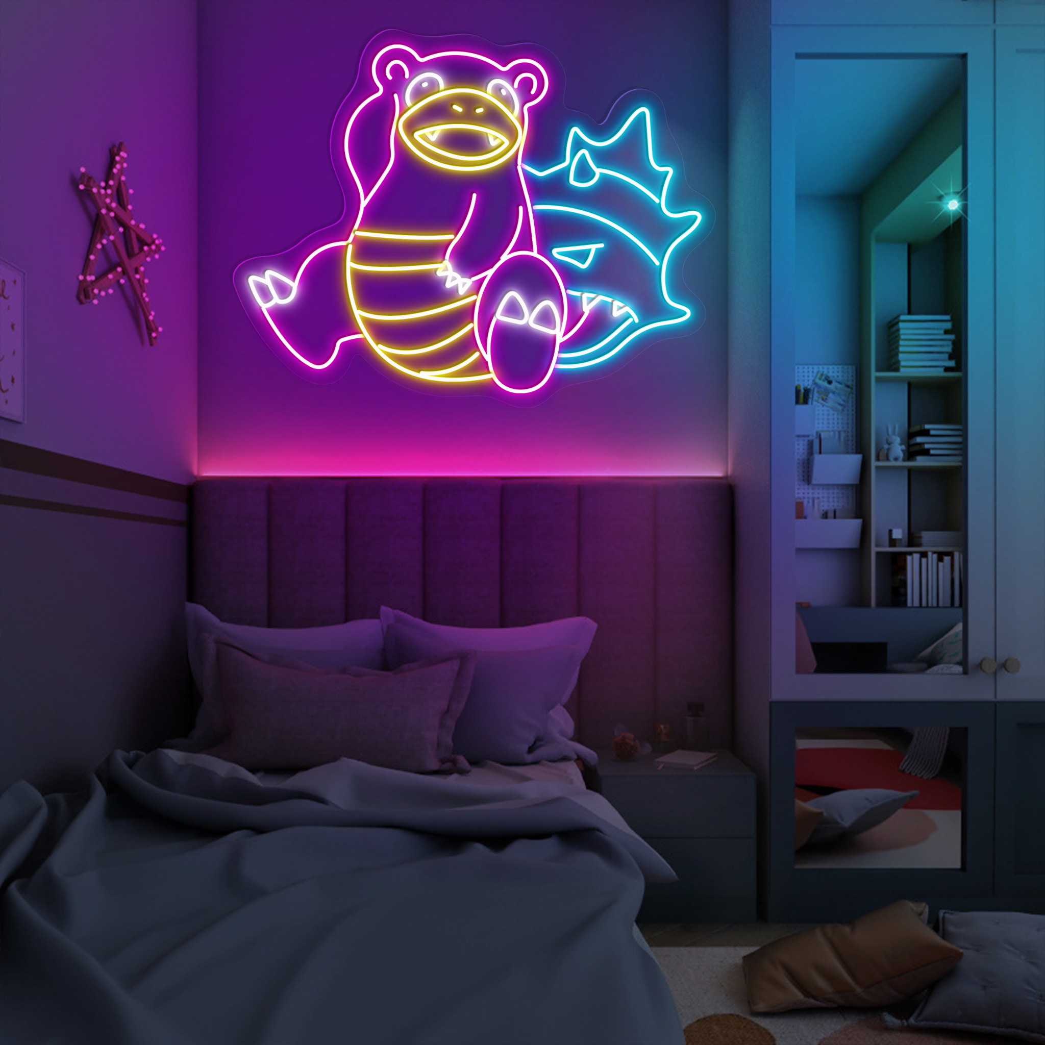 Slowbro Pokemon Neon Sign