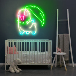 Chikorita Pokemon Neon Sign