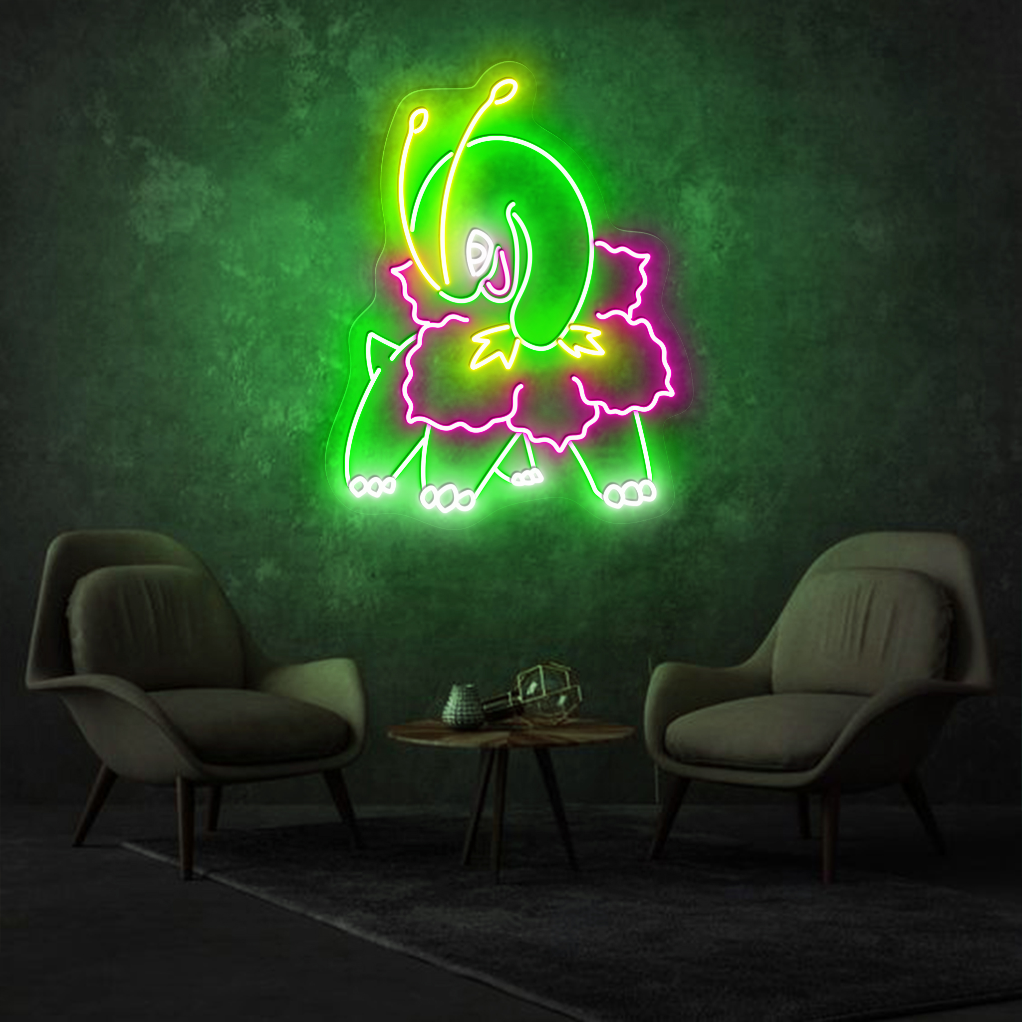 Meganium Pokemon Neon Sign