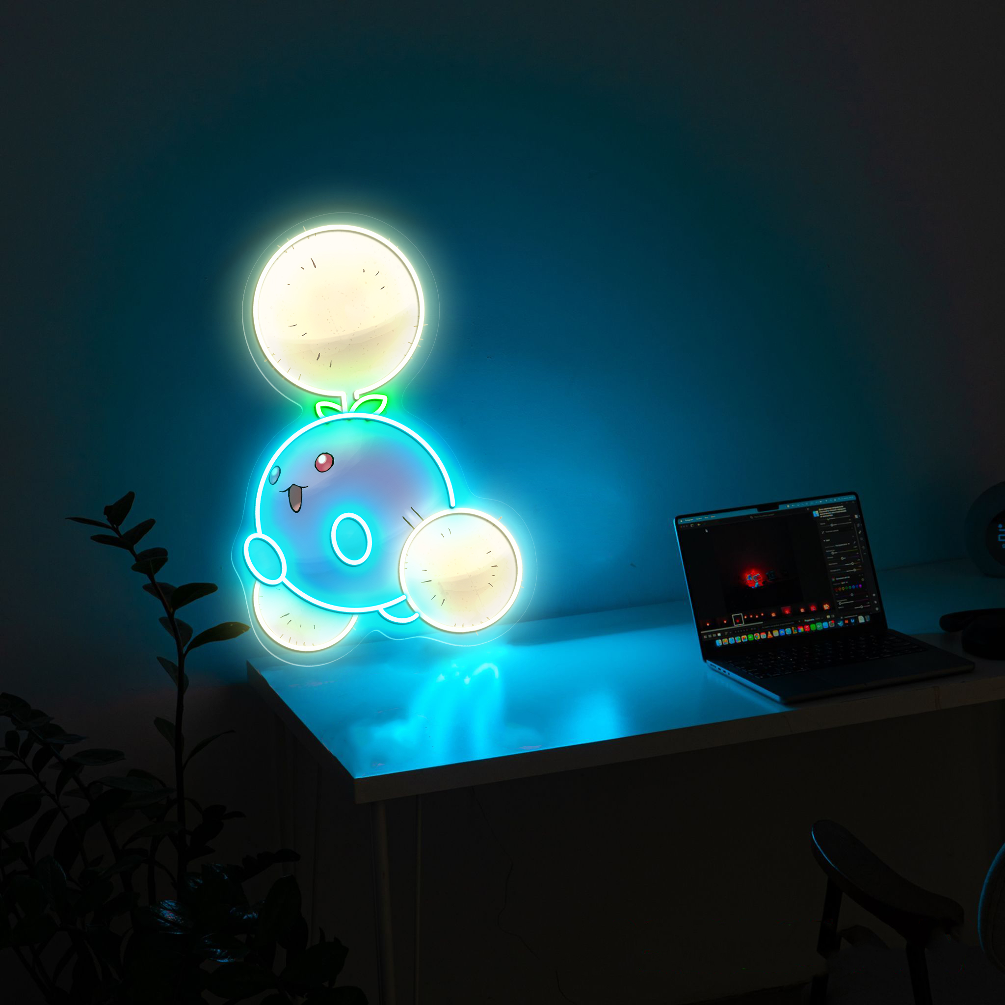 Jumpluff Pokemon UV Sign