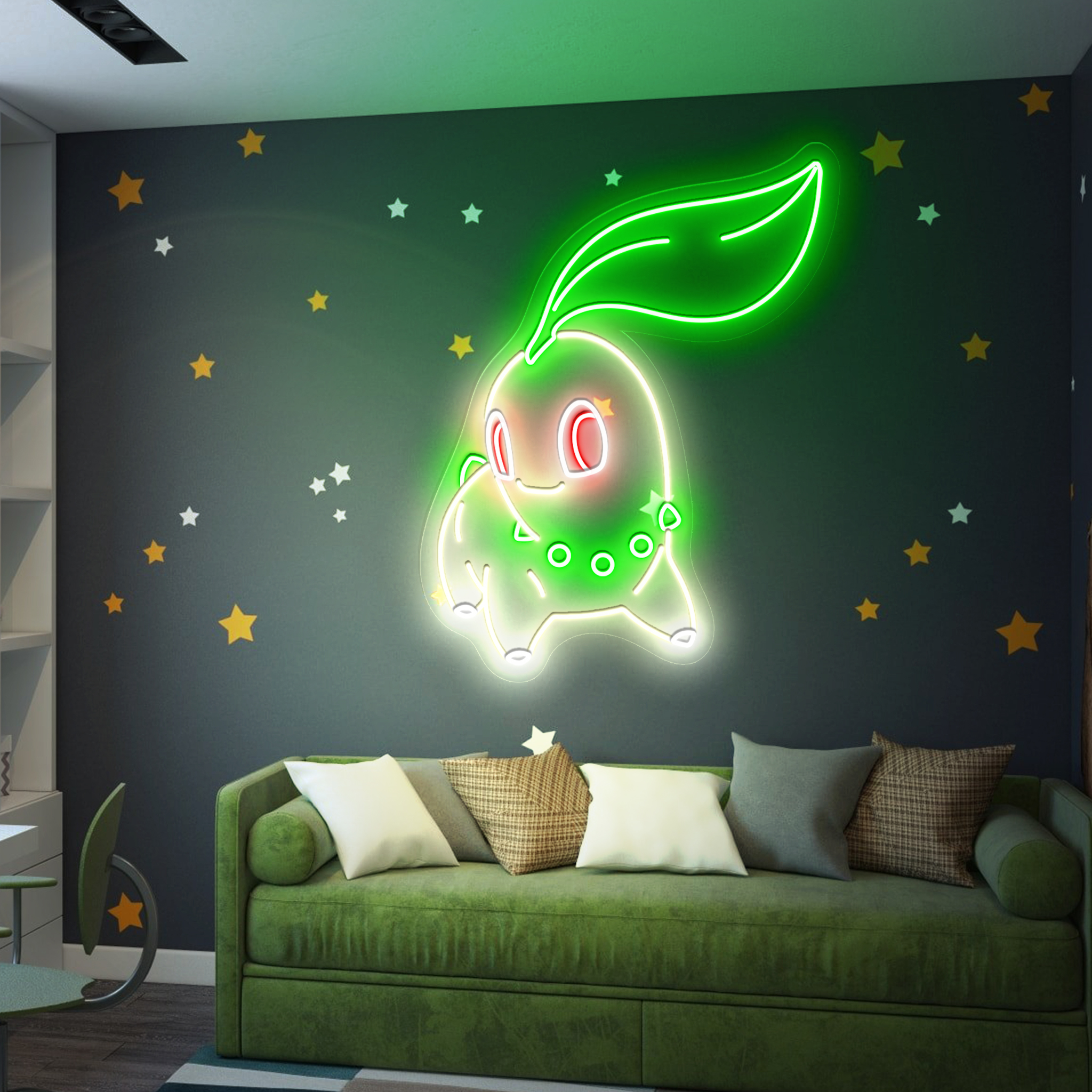 Chikorita Pokemon Neon Signs