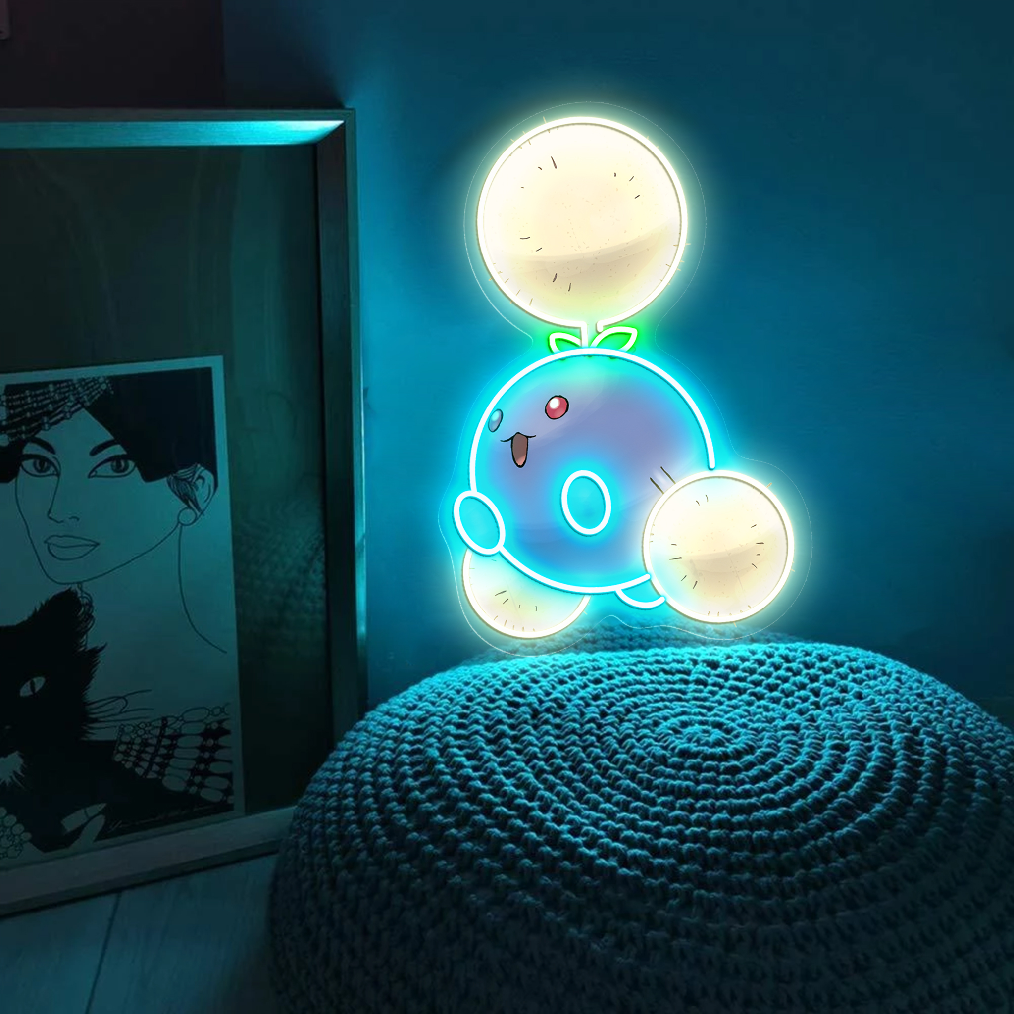 Jumpluff Pokemon UV Sign