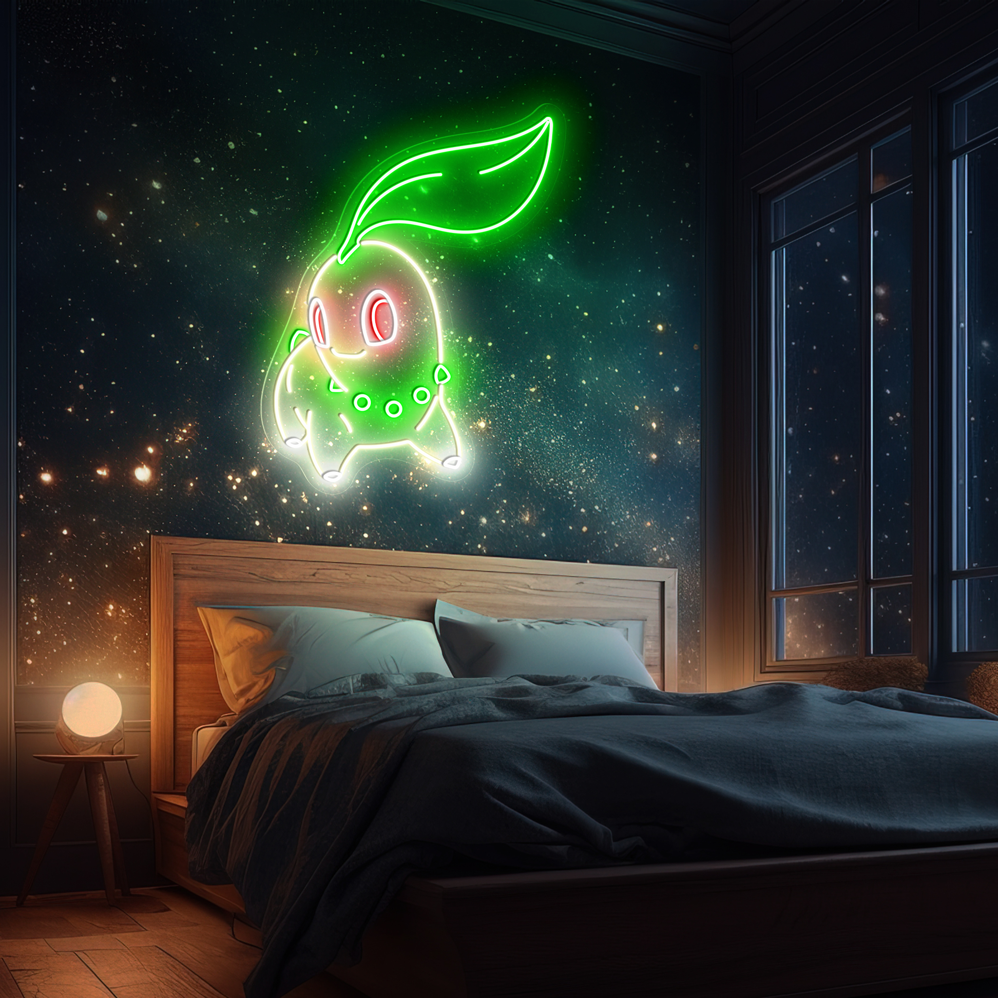 Chikorita Pokemon Neon Signs