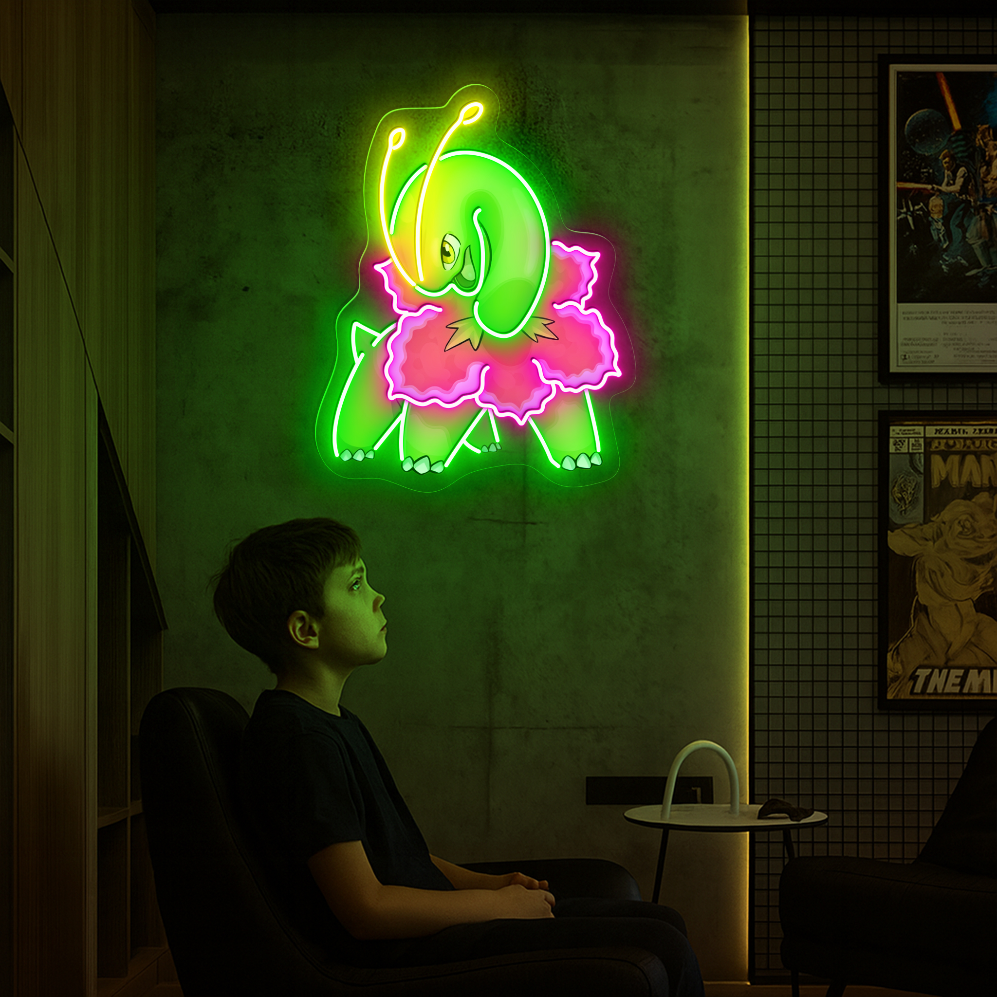 Meganium Pokemon UV Sign