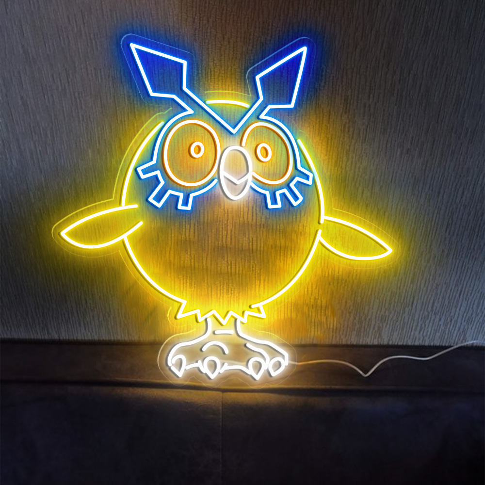 Pokemon Hoothoot Neon Sign