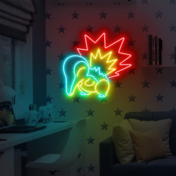 Cyndaquil Pokemon Neon Sign