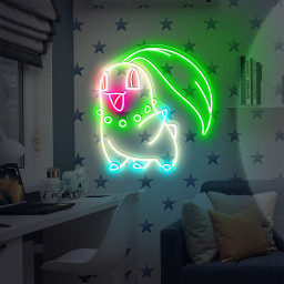 Chikorita Pokemon Neon Sign
