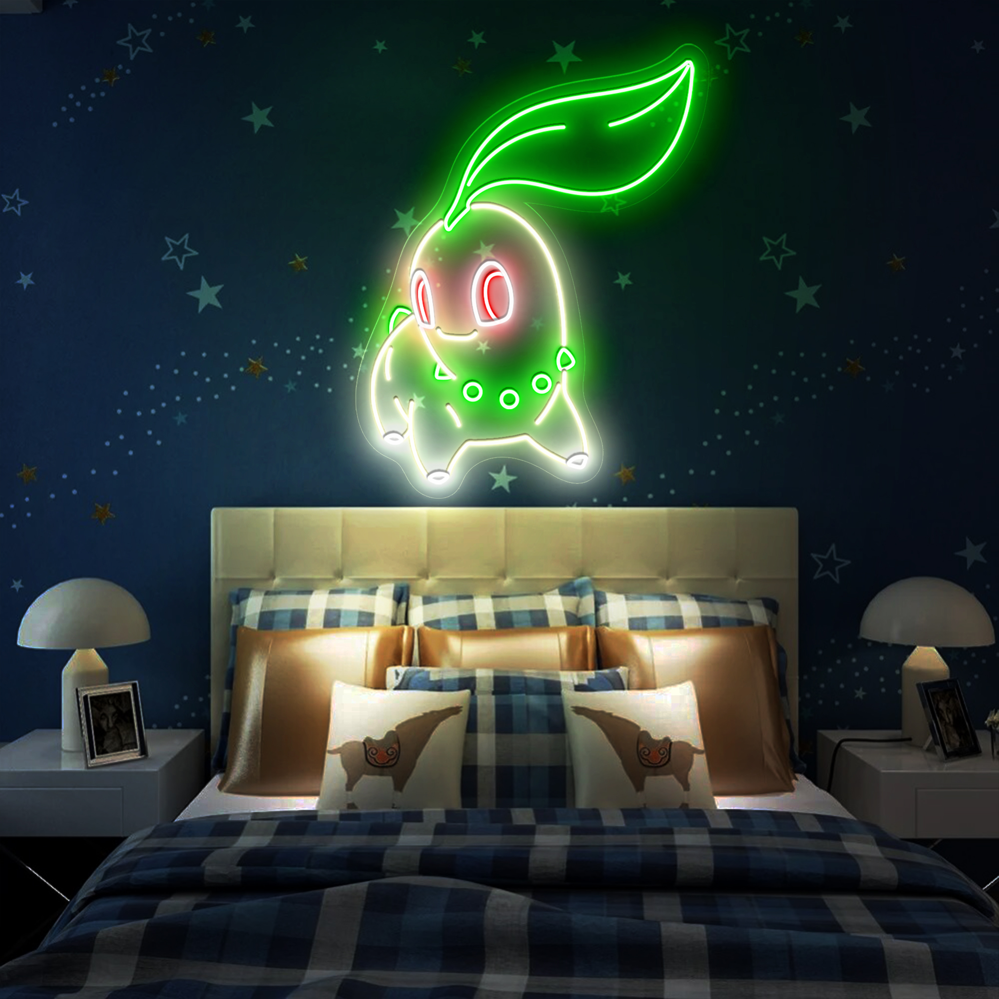 Chikorita Pokemon Neon Signs