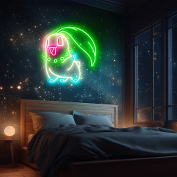 Chikorita Pokemon Neon Sign
