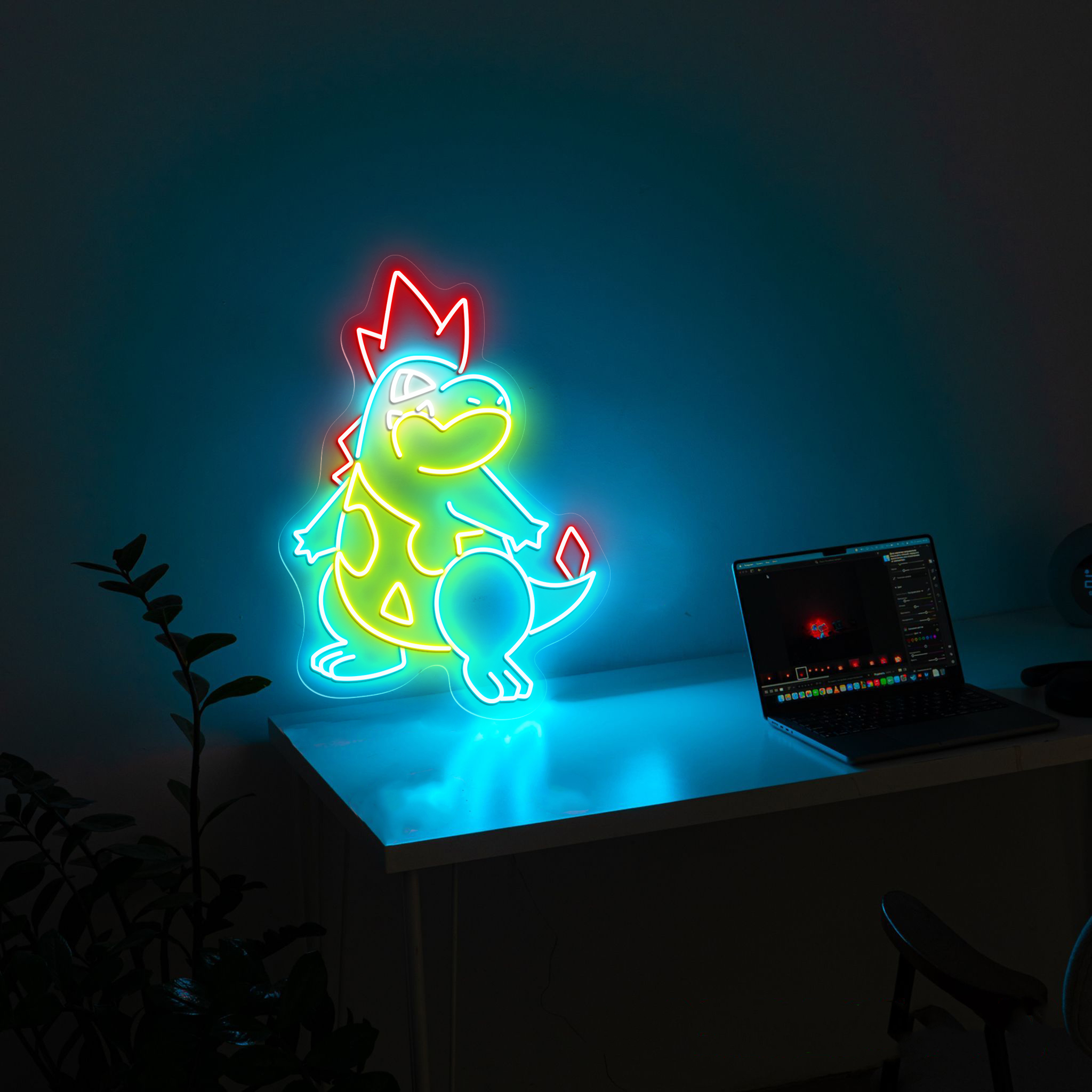 Pokemon Croconaw Neon Signs