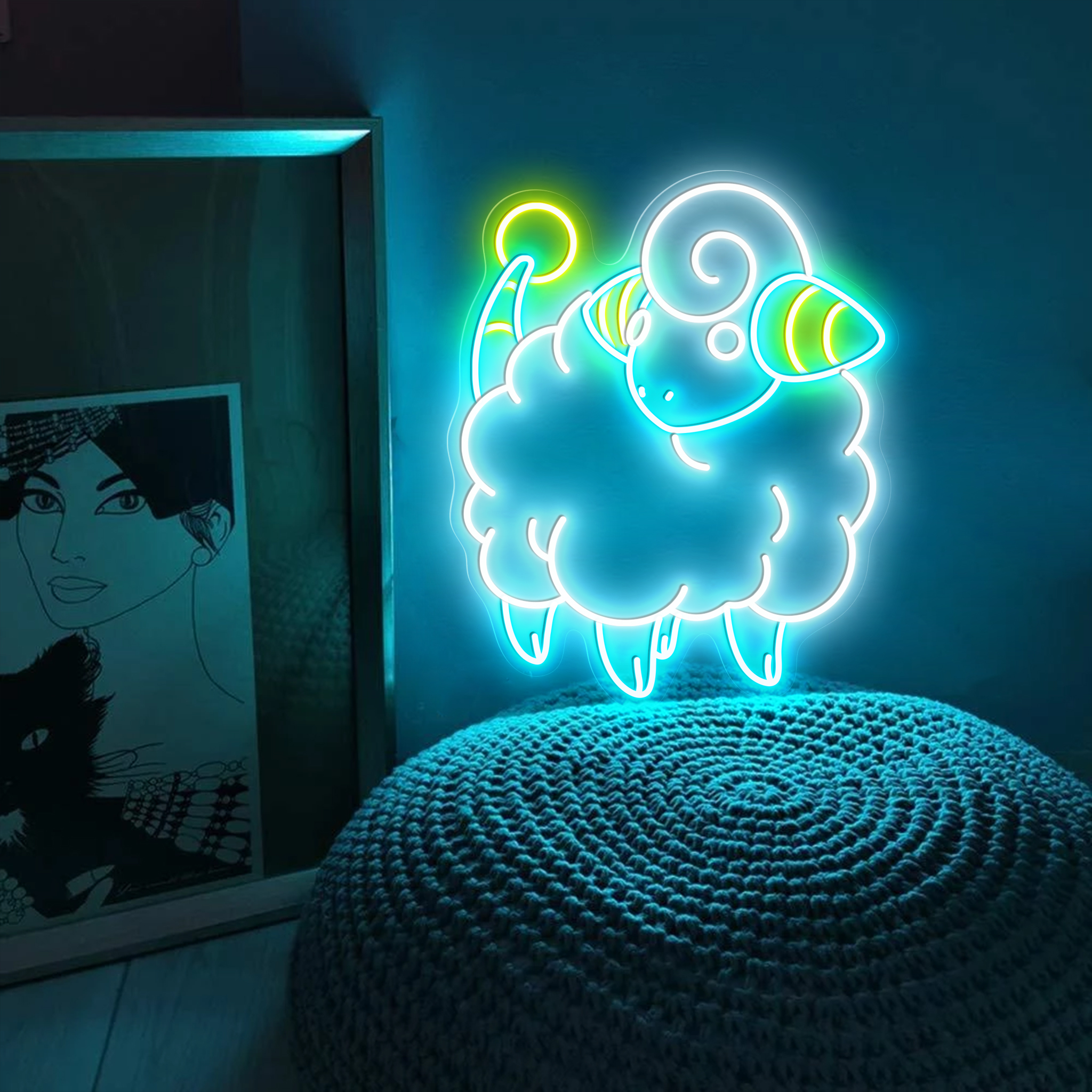 Pokemon Mareep Neon Sign