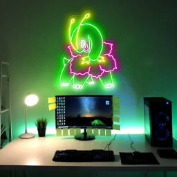 Meganium Pokemon Neon Sign